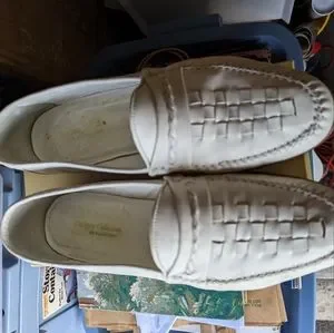 Vintage Florsheim White Woven Leather Loafers Moc Toe Size 12 3E Florsheim | Shoes | Vintage Florsheim White Woven Leather  main image 2